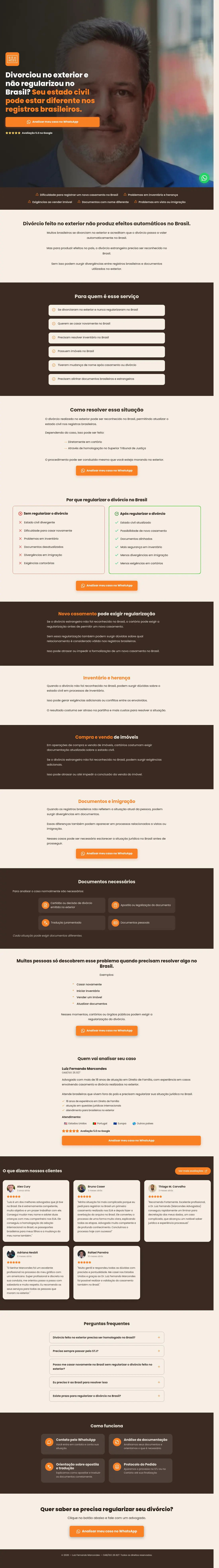 Divorce Abroad landing page on a desktop screen