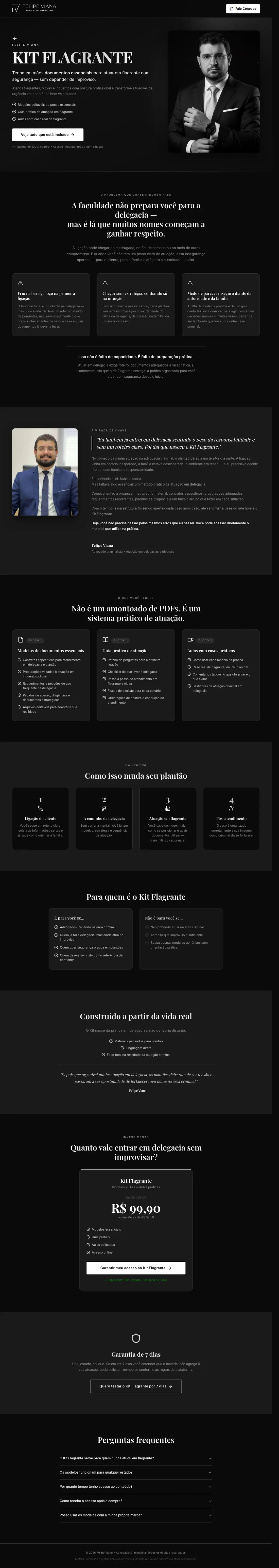 Kit Flagrante course landing page on a desktop screen